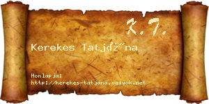 Kerekes Tatjána névjegykártya